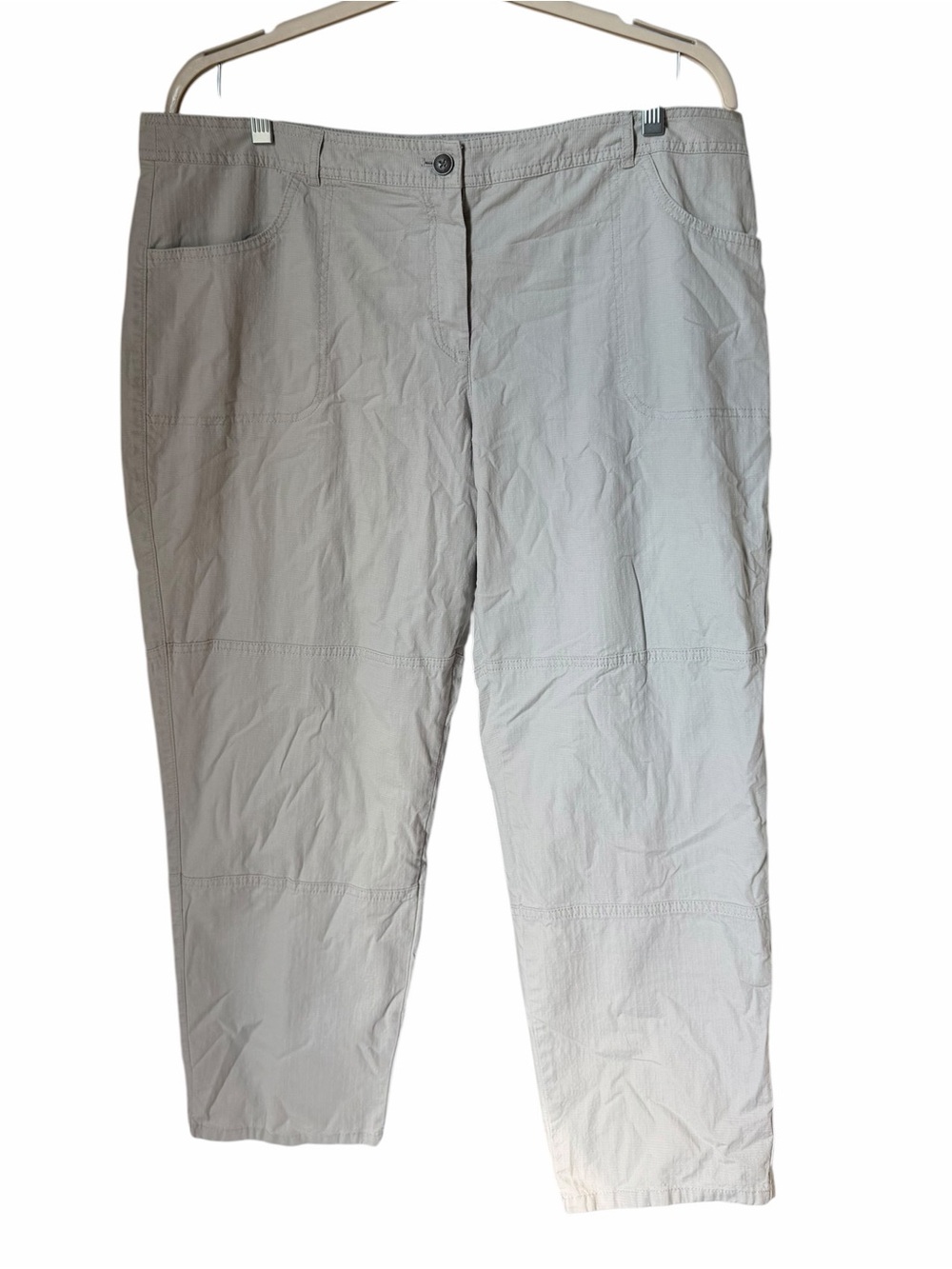 J. Jill Cream Casual Pull-On Pants 99% Cotton Stretch